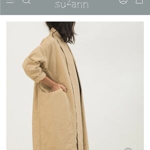 Elizabeth Suzann Khaki Cotton Canvas Clyde Trench